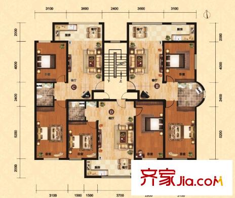 和興嘉苑三期20號樓C、D、E戶型  