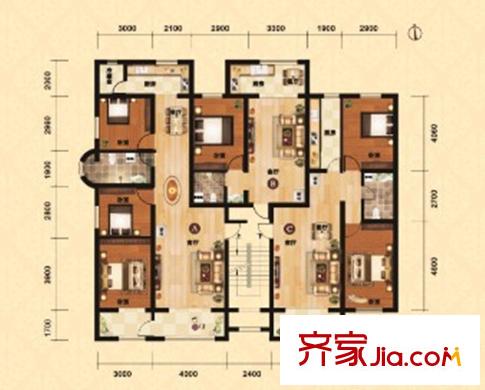 和興嘉苑三期16號樓A戶型  2室2廳1衛(wèi)1廚