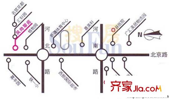風(fēng)尚翠苑交通圖 