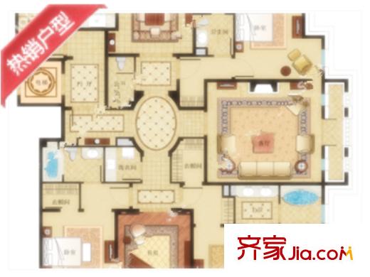 綠城?百合公寓三期3室3廳2衛(wèi)1廚230平方米 3室3廳2衛(wèi)1廚