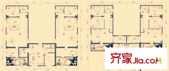 果嶺新天地200平方米戶型圖 4室2廳3衛(wèi)1廚