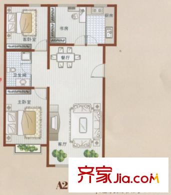 博洋尚品A2戶型3室2廳1衛(wèi)1廚98,7平 3室2廳1衛(wèi)1廚