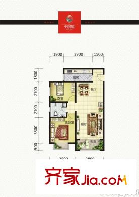 中石華庭戶型圖 92.98平方米 2室2廳1衛(wèi)1廚