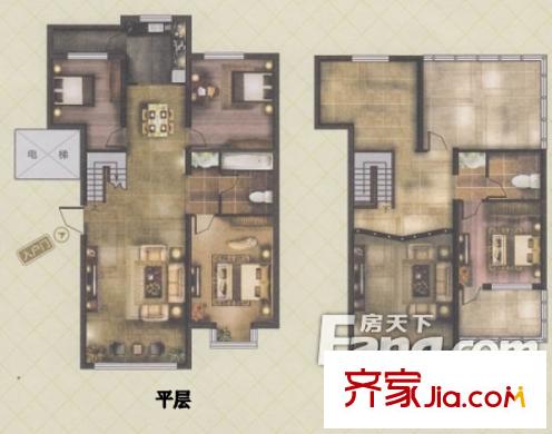 英澳錦繡苑戶型圖 4室3廳2衛(wèi)1廚