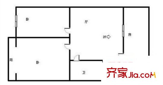 繡衣東村 2室 戶型圖