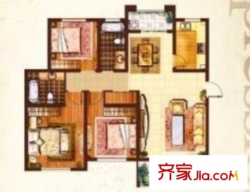  海上印象 戶型圖 3室2廳1衛(wèi)