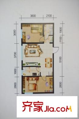 幸福空間兩室兩廳一衛(wèi)一廚89.23平方米 2室2廳1衛(wèi)1廚