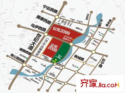 公元2099周邊配套小區(qū)交通圖