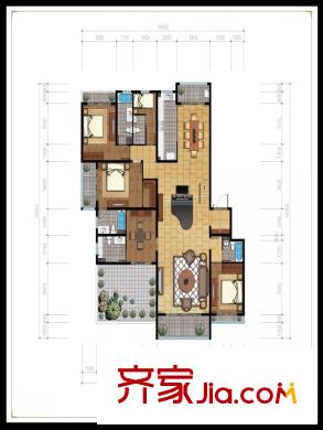 觀山居A3戶型5室2廳3衛(wèi)1廚400平 5室2廳3衛(wèi)1廚