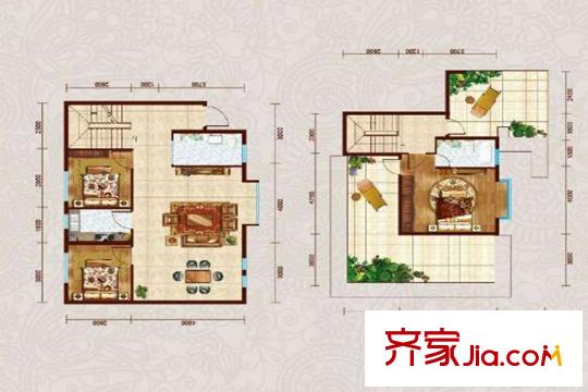 溪語原筑C1三室兩廳一廚兩衛(wèi)（復(fù)式）150.09平米 3室2廳1衛(wèi)1廚