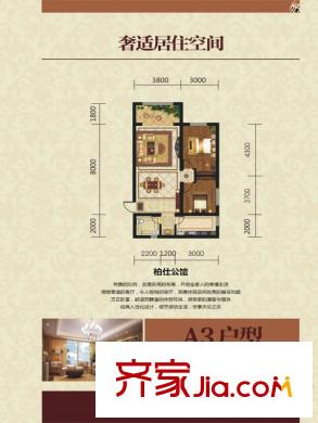 中石華府戶型圖 2室2廳1衛(wèi)1廚