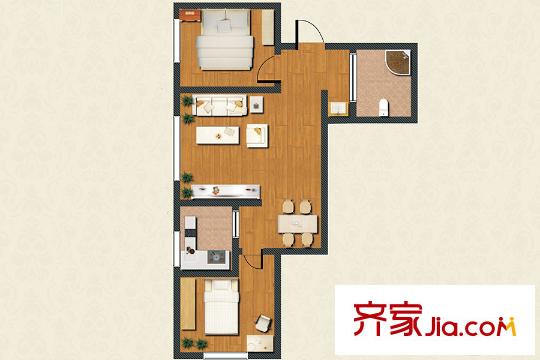 長(zhǎng)生?馨和園F戶型兩室兩廳一衛(wèi)一廚86.32平 2室2廳1衛(wèi)1廚