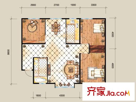 文澤苑三室兩廳一衛(wèi)一廚110平米 3室2廳1衛(wèi)1廚