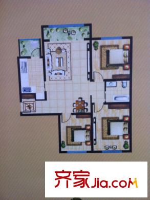 公元南湖二期?天境C戶型三室兩廳一衛(wèi)一廚106.25平 3室2廳1衛(wèi)1廚