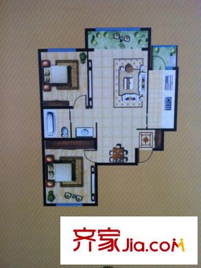 公元南湖二期?天境D戶型兩室兩廳一衛(wèi)一廚94.57平 2室2廳1衛(wèi)1廚