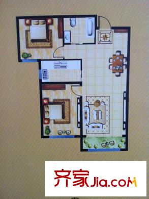 公元南湖二期?天境B戶型兩室兩廳一衛(wèi)一廚90平 2室2廳1衛(wèi)1廚