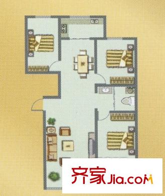 榮和城五期D戶型3室2廳1廚1衛(wèi)115平 3室2廳1衛(wèi)1廚
