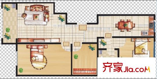 天和廣場(chǎng)三室兩廳一衛(wèi)一廚113.4平 3室2廳1衛(wèi)1廚