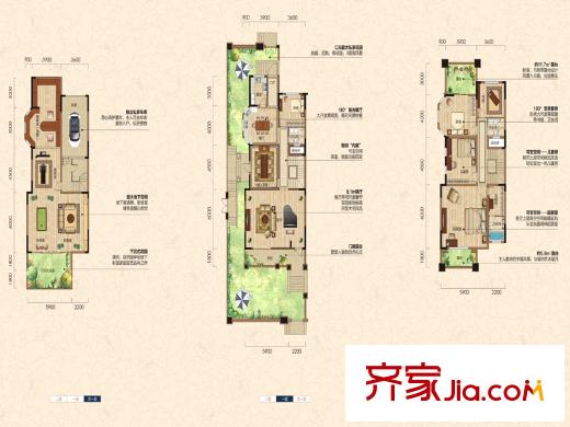 金科股份廊橋水鄉(xiāng)別墅D邊戶242.23平7室5廳3衛(wèi)1廚 7室5廳3衛(wèi)1廚