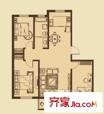 環(huán)宇?世紀(jì)城二期戶型圖100-108平米 3室2廳1衛(wèi)1廚