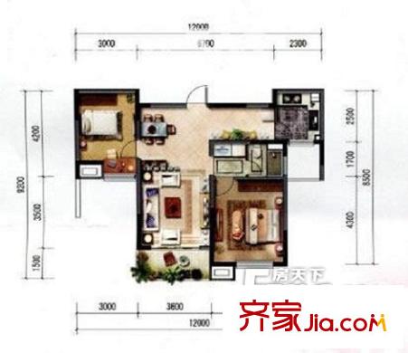 品院戶型圖昆山 品苑 戶型圖 2室2廳1衛(wèi)1廚