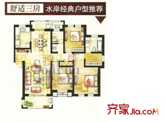 金谷園 3室 戶型圖