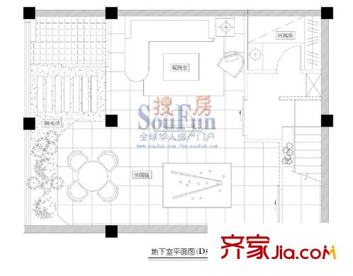 綠中海D型 地下層平面圖（已售完） 2廳1衛(wèi)