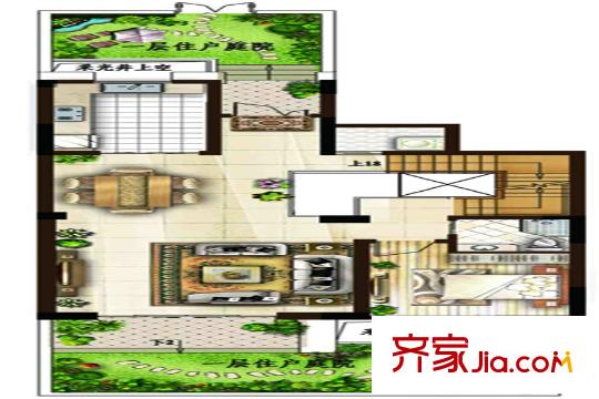 白鷺灣洋房E戶型一層 3室2廳1衛(wèi)1廚