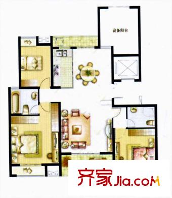 中大簡(jiǎn)界一期2、12、16#樓C1戶型（已售完） 3室2廳2衛(wèi)1廚