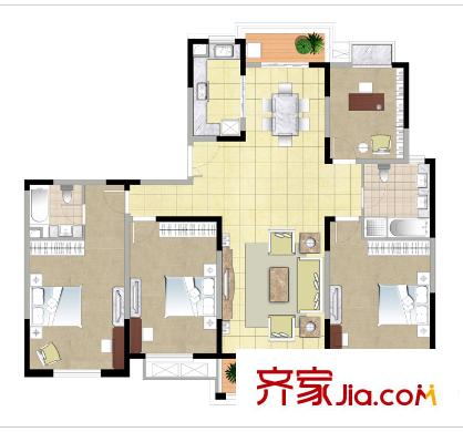 金色森林四期78、79#樓C戶型 4室2廳2衛(wèi)1廚