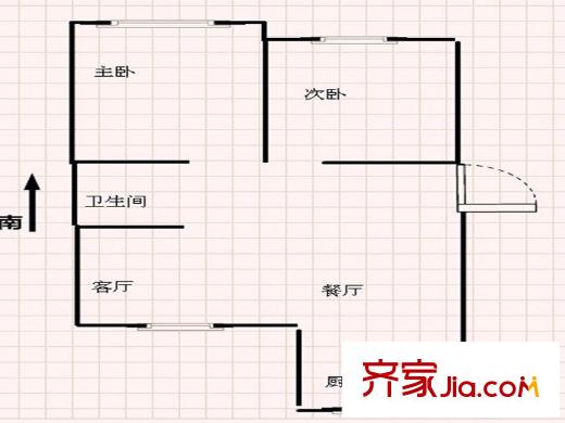 華強(qiáng)陽光都城 戶型圖 2室2廳1衛(wèi)