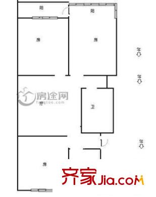  錦景園 戶型圖 3室2廳1衛(wèi)