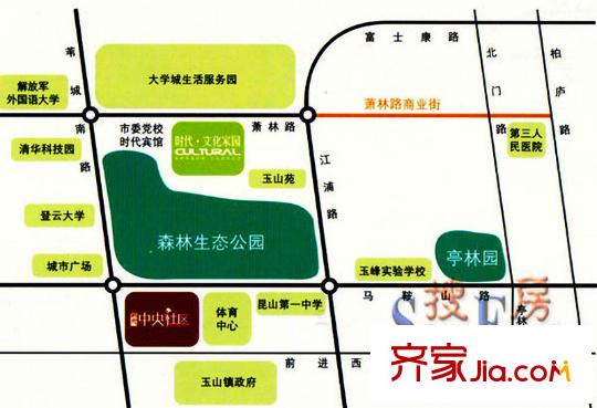 時(shí)代文化家園交通圖