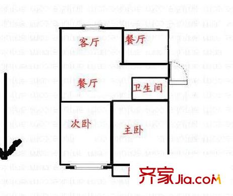 晨曦（南北）園戶型圖晨曦園 4室 戶型圖 4室2廳2衛(wèi)1廚
