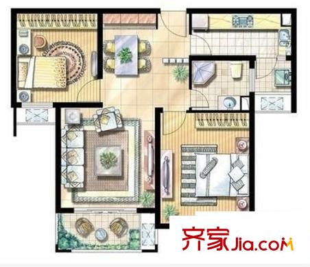 晨曦（南北）園戶型圖晨曦園 2室 戶型圖 2室2廳1衛(wèi)1廚