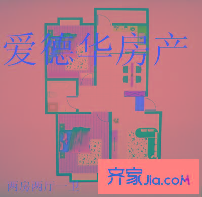 蓬曦園  戶型圖 2室2廳2衛(wèi)