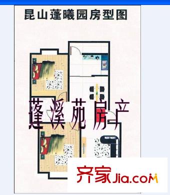 蓬曦園  戶型圖 2室2廳2衛(wèi)