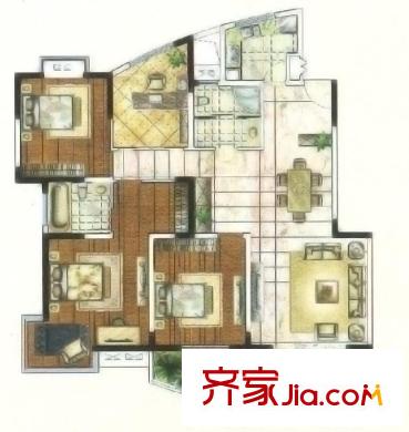 森林半島 C5戶(hù)型 3室2廳2衛(wèi) 158.00平方米