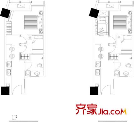 寶成國際商圈商業(yè)住宅戶型 1室1廳1衛(wèi)1廚