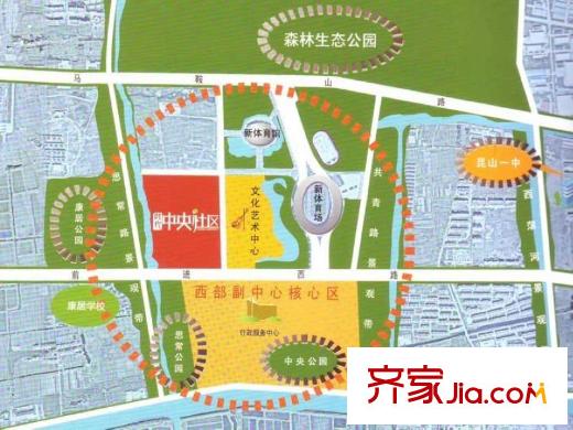 時(shí)代中央社區(qū)交通圖
