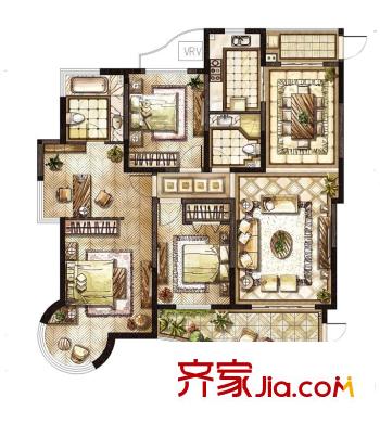 時(shí)代中央社區(qū)三期10#樓A戶型榮邸 4室2廳2衛(wèi)1廚