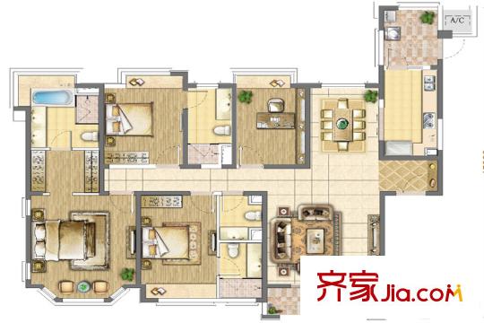 吉田國際廣場208.75平方米 4房2廳4衛(wèi)_ 