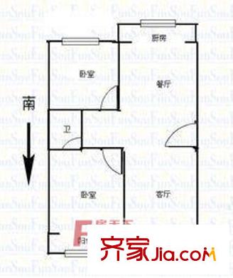 興盛小區(qū)戶型圖兩室參考戶型圖B 