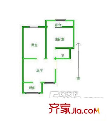 富強(qiáng)里戶型圖兩室戶型圖F 