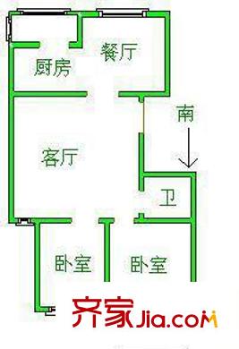 富強(qiáng)里戶型圖兩室戶型圖G 