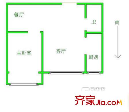 長(zhǎng)城新居一室參考戶型圖B