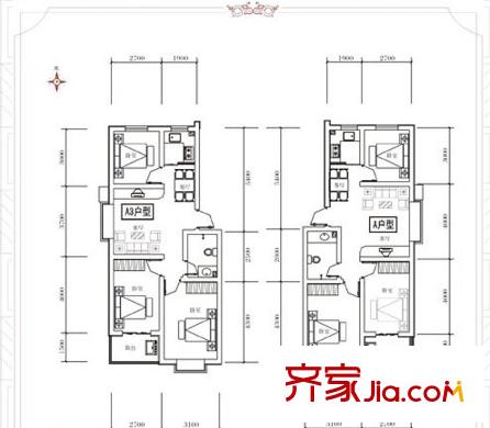 關(guān)城御景苑戶型圖戶型三室兩廳一衛(wèi) 面積74.02平 3室2廳1衛(wèi)