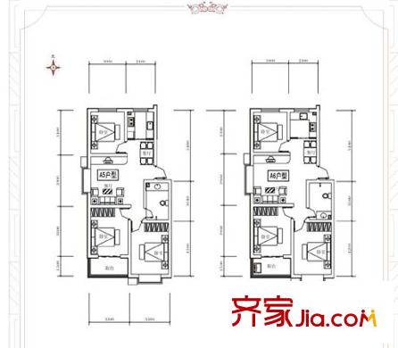 關(guān)城御景苑戶型圖戶型三室兩廳一衛(wèi) 面積85.74平 3室2廳1衛(wèi)