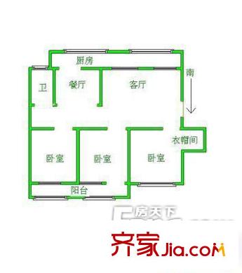 撫寧幸福里戶型圖三室戶型圖A 