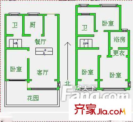 盛華苑戶型圖四室躍層戶型圖A 4室